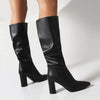 leather Knee High Boots Winter Warm