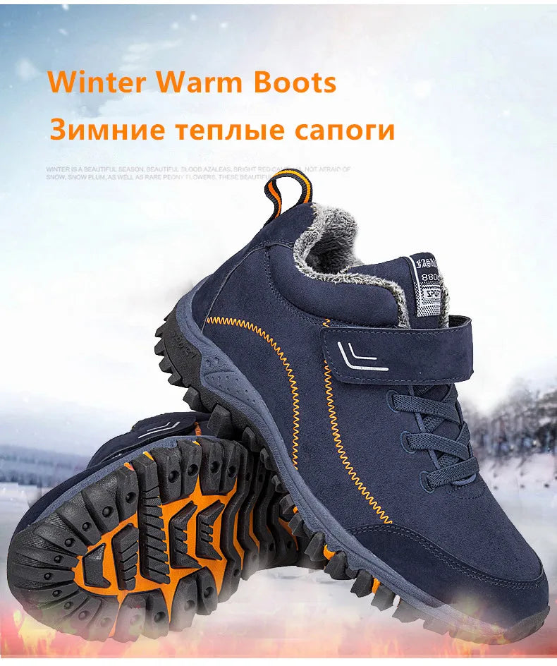 Brand Winter Men Suede Shoes , Men Waterproof Snow Boots