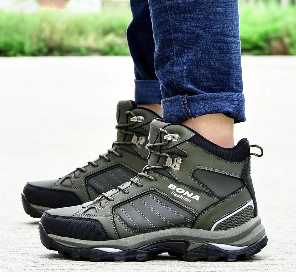 BONA Men Boots Anti-Skidding Leather Shoes , Snow Boots