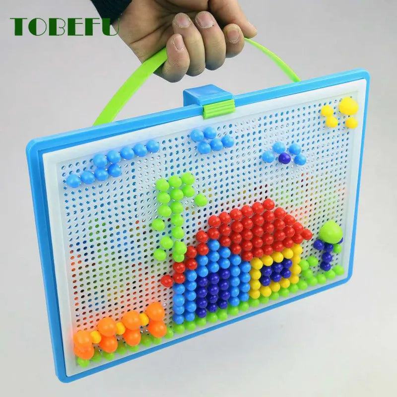 Nail Beads Intelligent 3D Puzzle Games,  Jigsaw Board for Children Kids Educational Toys