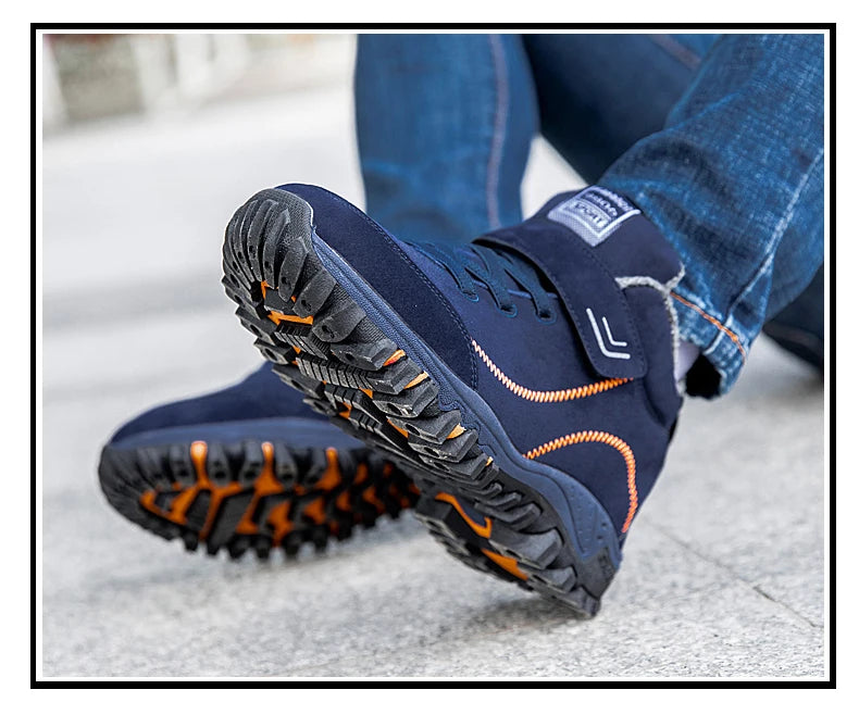 Brand Winter Men Suede Shoes , Men Waterproof Snow Boots