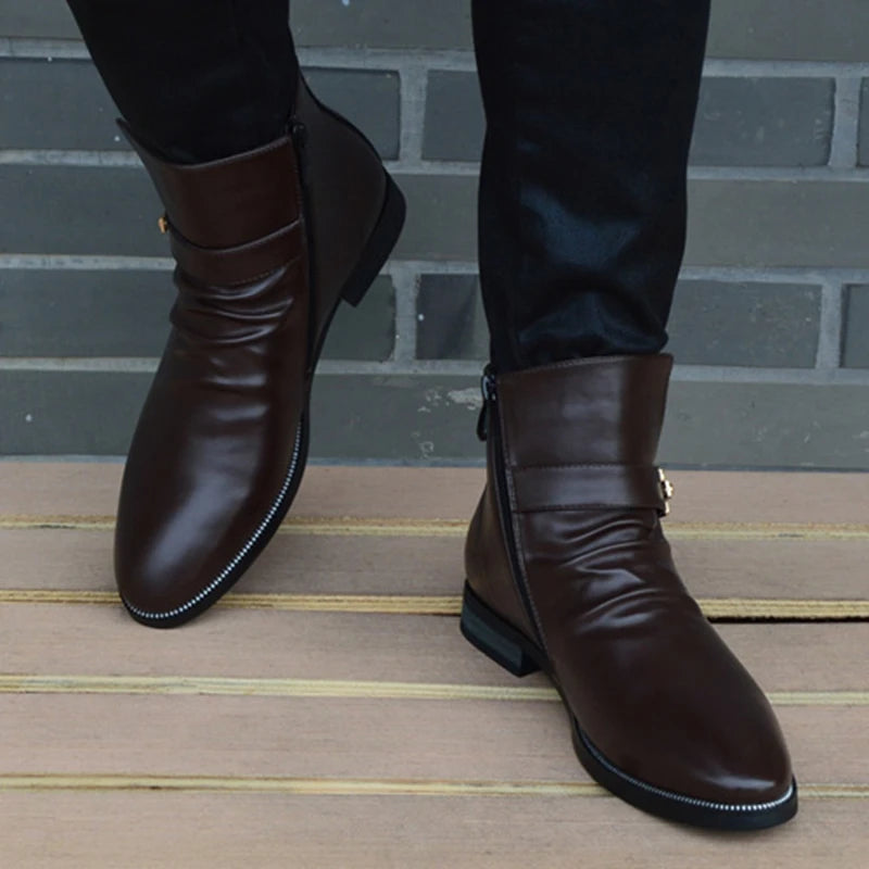 Genuine Leather Men's British  boots