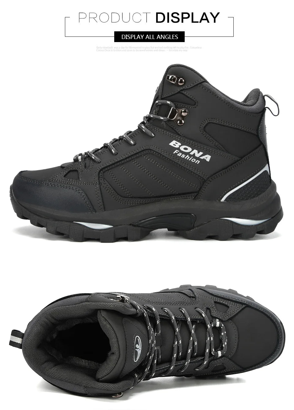 BONA Men Boots Anti-Skidding Leather Shoes , Snow Boots