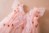 Strawberry Embroidery Mesh Princess Dress