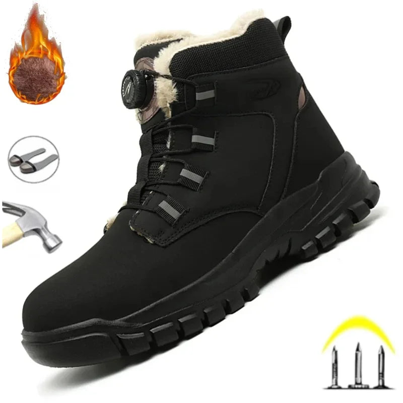 fashion Velvet Men Work Safety Shoes