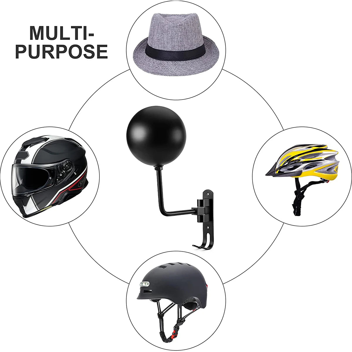 Wall-Mount Helmet Display Holder