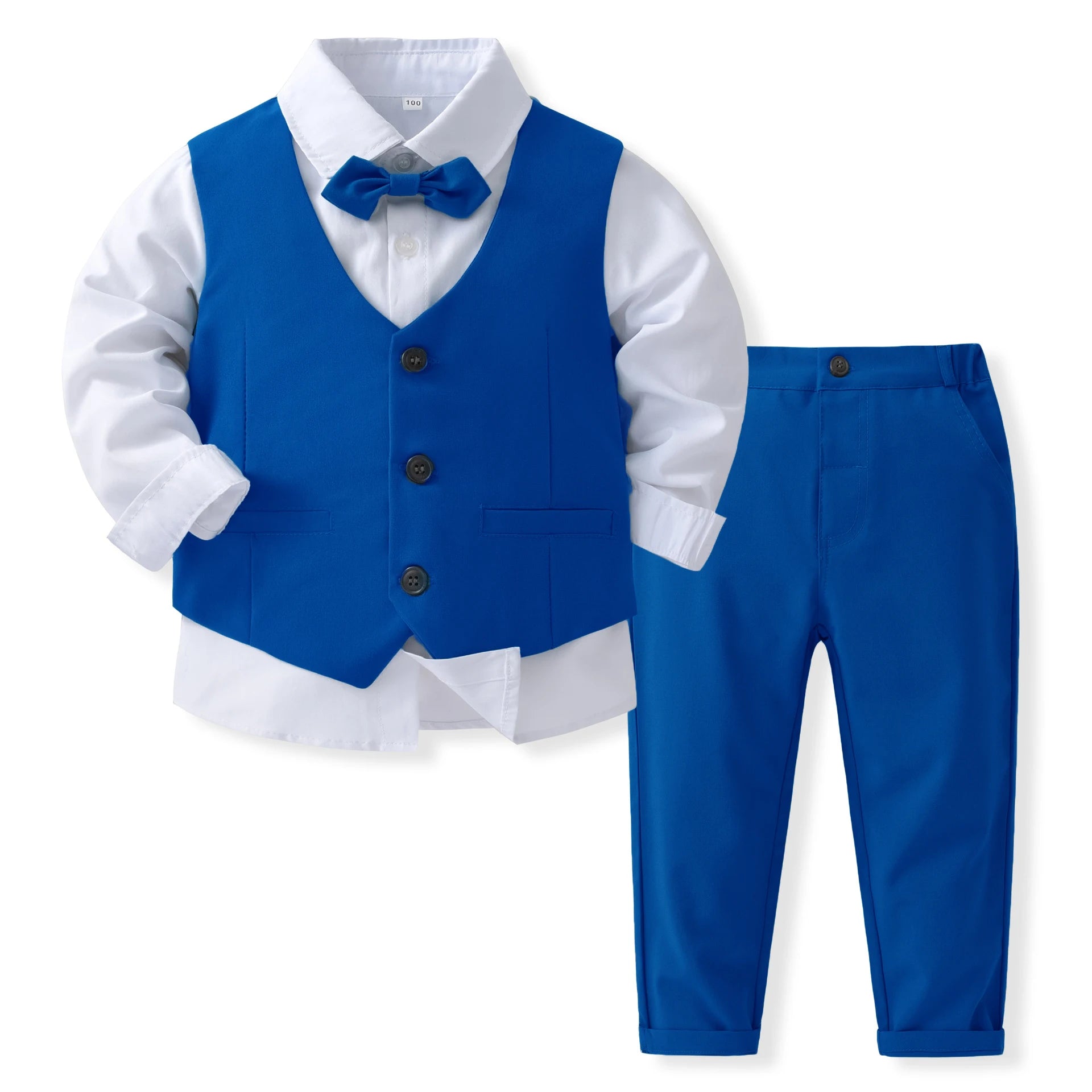 Boy's Gentleman  Vest Bowtie Shirt Pants Kid Costume