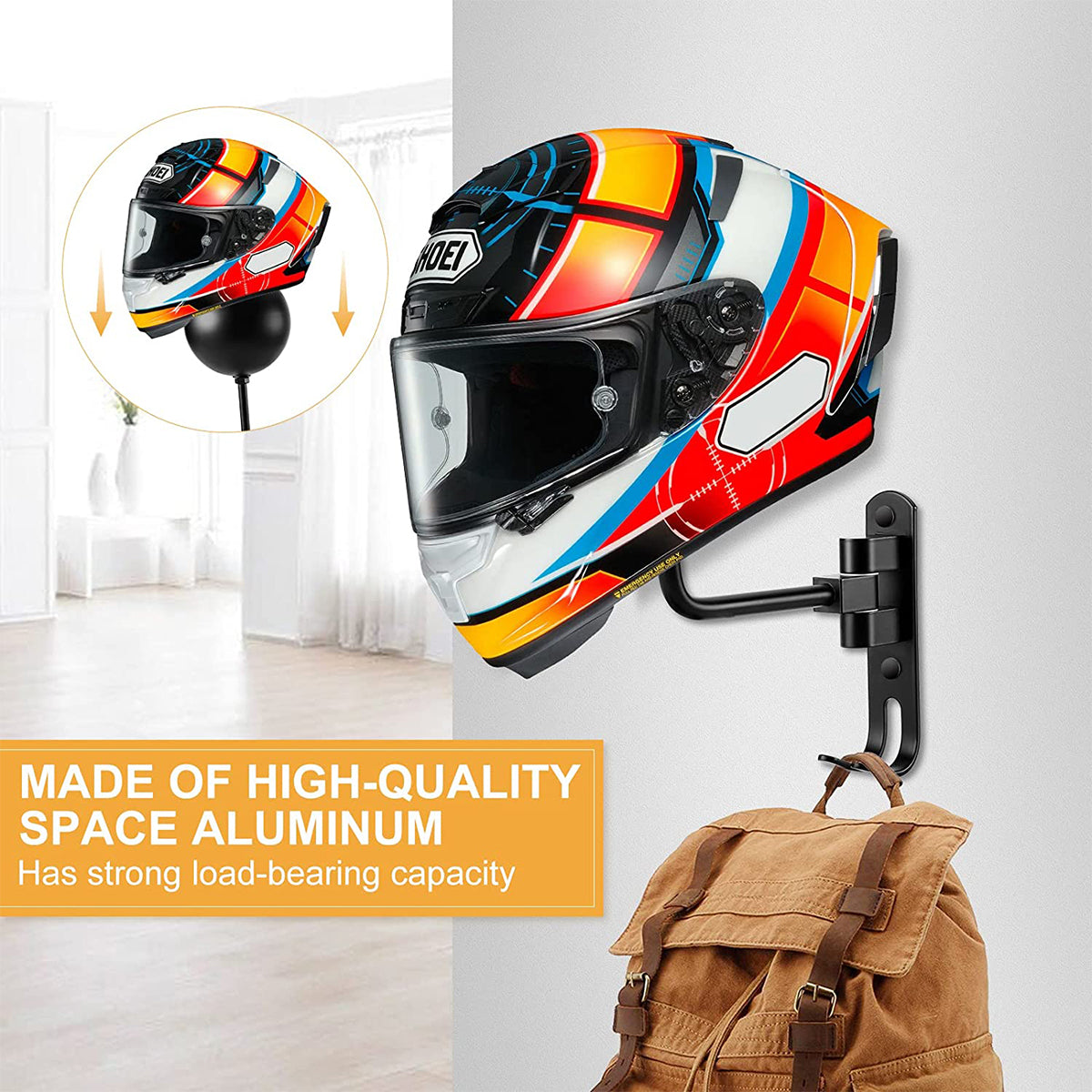 Wall-Mount Helmet Display Holder